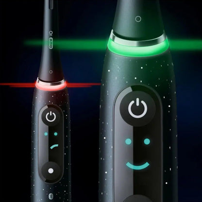 Oral-B iO Series 10 Electric Toothbrush, 7 Cleaning Modes for Dental Care, iOSense, Colour Display, Charging Travel Case, Designed by Braun, Cosmic Black