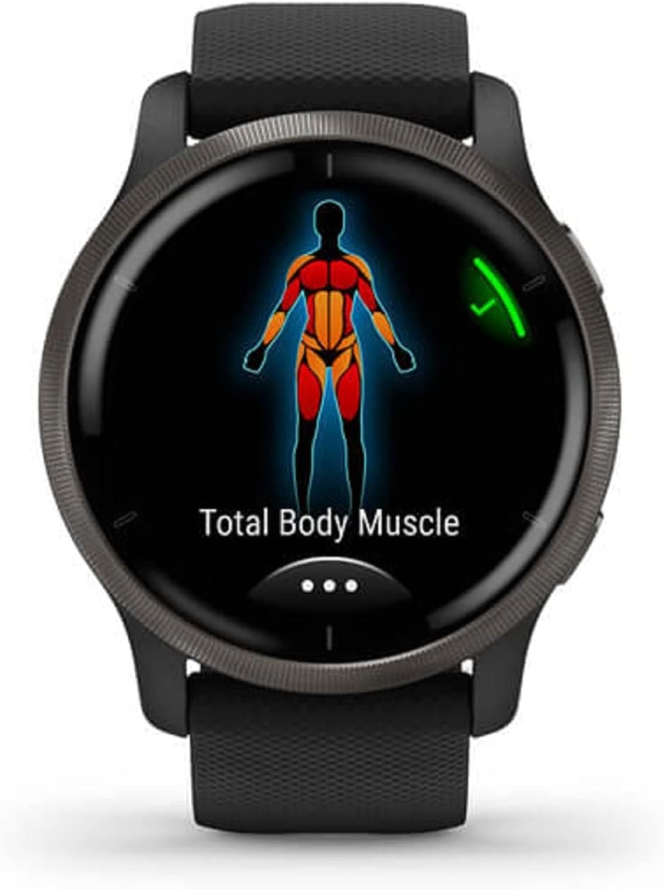 Garmin Venu 2 GPS 43mm Smartwatch, AMOLED Touchscreen, All-day Advanced Health & Fitness Features, Music Storage, Wellness Smartwatch with up to 11 days battery life,