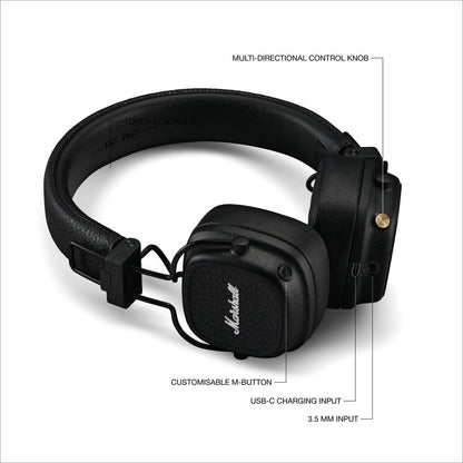 Marshall Bluetooth Wireless Headphones, 100 Hours playtime