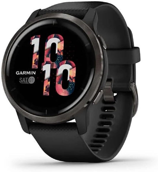 Garmin Venu 2 GPS 43mm Smartwatch, AMOLED Touchscreen, All-day Advanced Health & Fitness Features, Music Storage, Wellness Smartwatch with up to 11 days battery life,