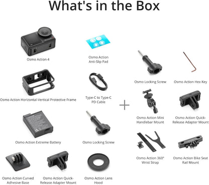 DJI Osmo Action 4 - Bike Camera with 360° Wrist Strap for Cyclists, 1/1.3-Inch Sensor, Stunning Low-Light Imaging, 4K/120fps Footage, 155º Ultra-Wide FOV and HorizonSteady