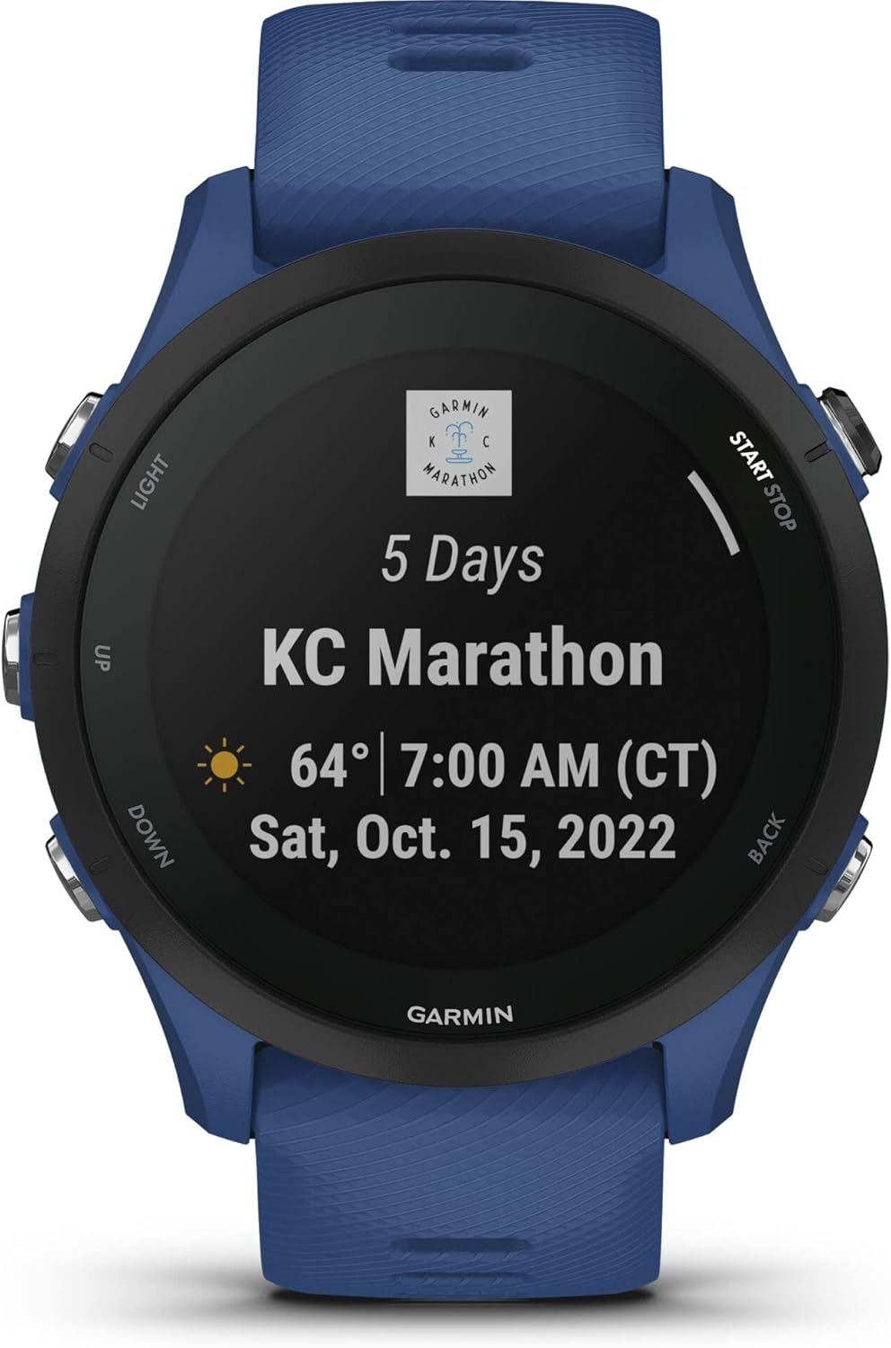 Garmin Forerunner 255 GPS 46mm Running Smartwatch, Lightweight, Advanced Training & Insights, Safety & Tracking Features, up to 14 days Battery Life, Tidal Blue