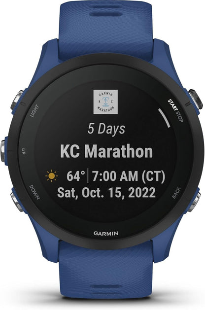 Garmin Forerunner 255 GPS 46mm Running Smartwatch, Lightweight, Advanced Training & Insights, Safety & Tracking Features, up to 14 days Battery Life, Tidal Blue