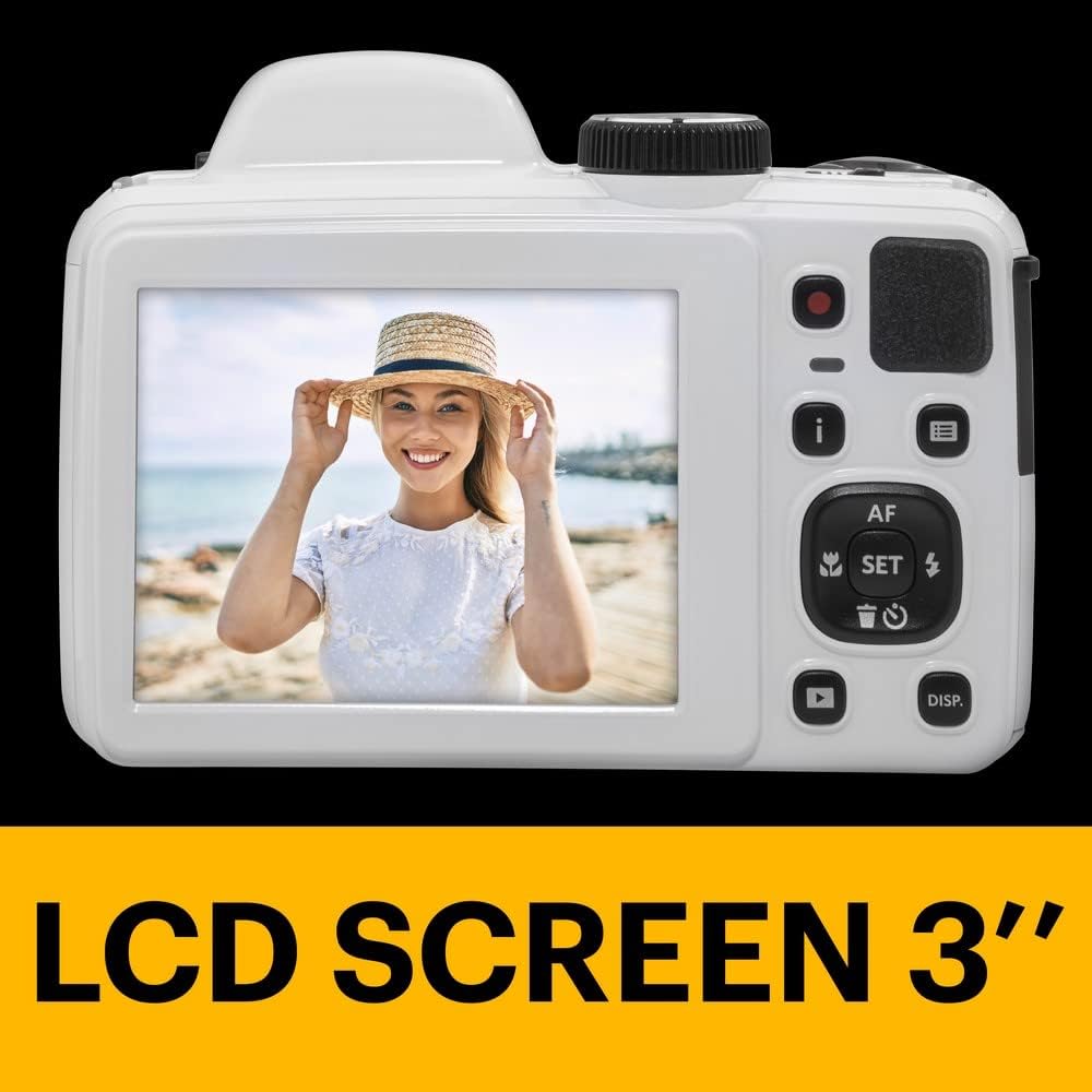 KODAK Bridge Digital Pack Pixpro Astro Zoom AZ405 + 32GB Kodak Ultra High Speed U1 SDHC Card – 20MP Camera, 40X Zoom, Wide Angle, 3" LCD Screen, Full HD 1080p Video, OIS, AA Battery –