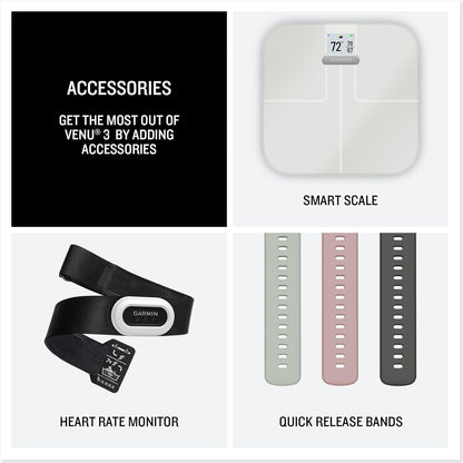 Garmin Venu 3S GPS 41mm , AMOLED Touchscreen, All-day Advanced Health & Fitness Features, Voice Functionality, Music Storage, Wellness with up to 10 days battery life,