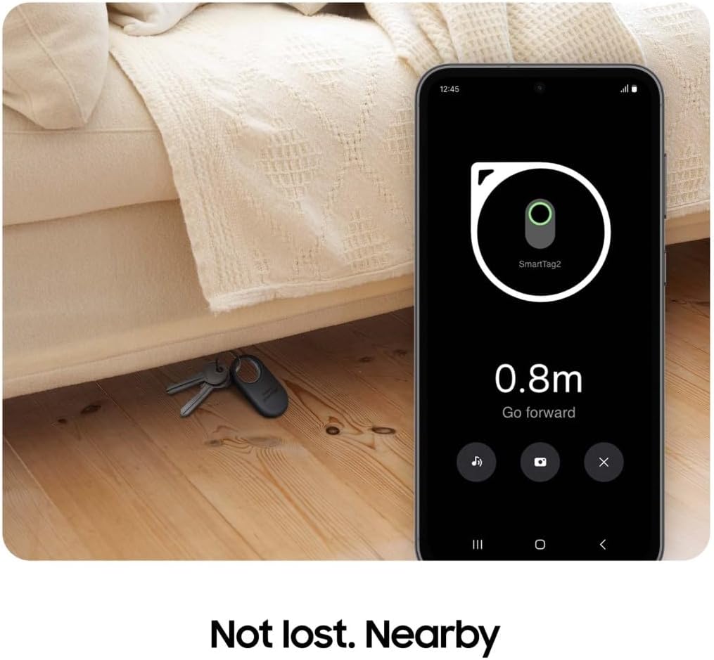 Samsung Galaxy SmartTag2 Bluetooth Tracker (4 Pack), Compass View AR, Find Lost Mode, 2 Black/2 White