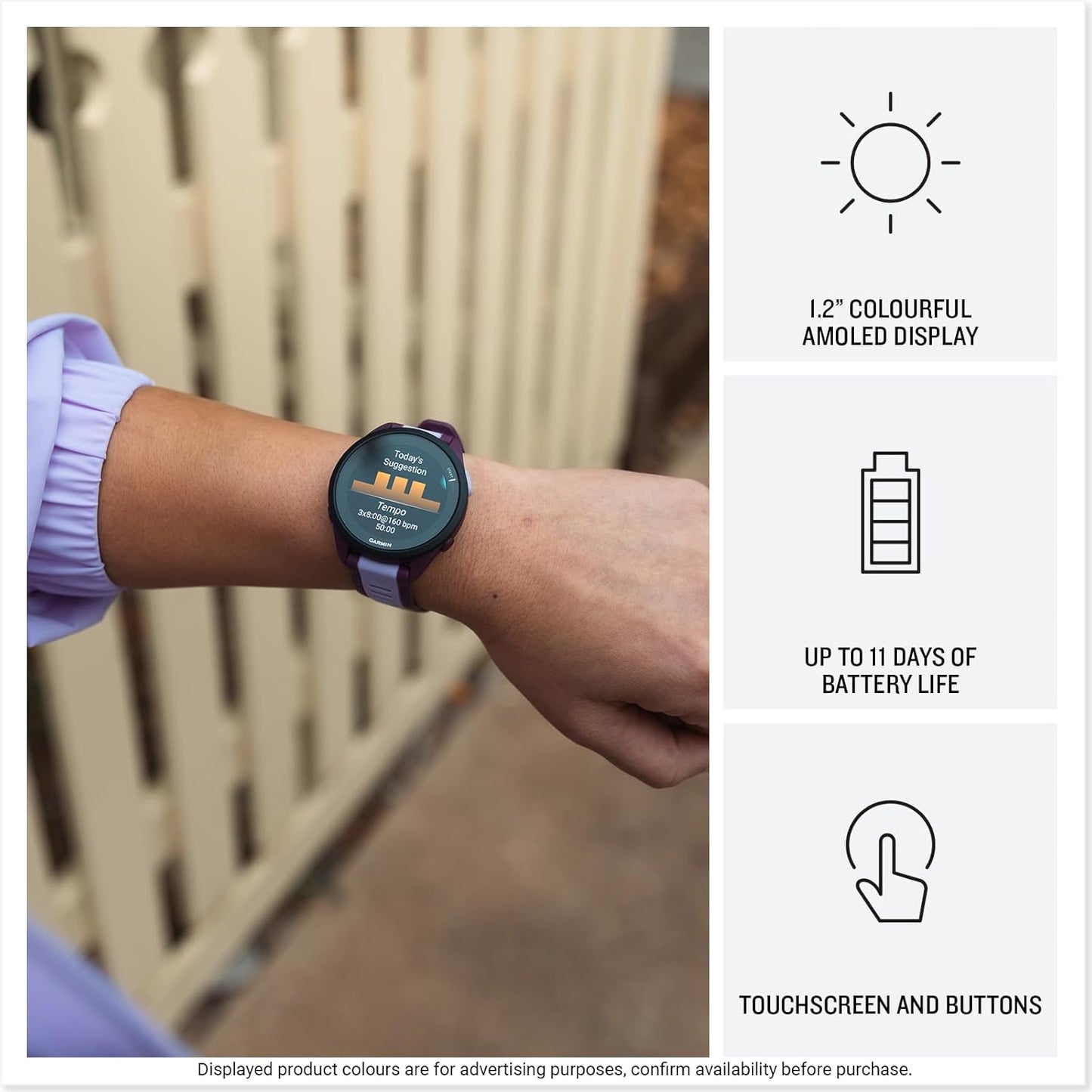 Garmin Forerunner 165 Music GPS 43mm Running Smartwatch, Lightweight, AMOLED Touchscreen, Advanced Training & Insights, Safety & Tracking Features, up to 11 days Battery Life,