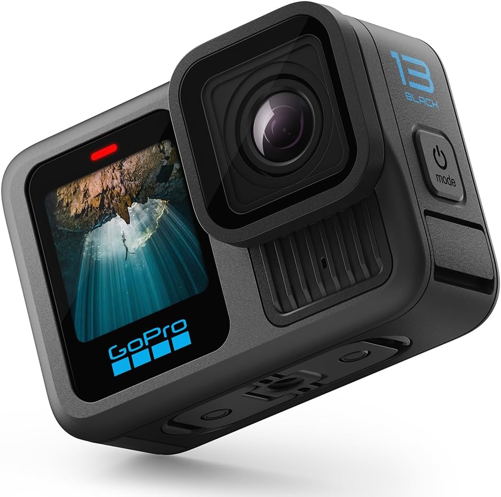 GoPro HERO13 Black Accessory Bundle - Includes The Handler (Floating Hand Grip), 2 Enduro Batteries, 2 Curved Adhesive Mounts, 64GB SanDisk MicroSD Card, Carrying Case, and more