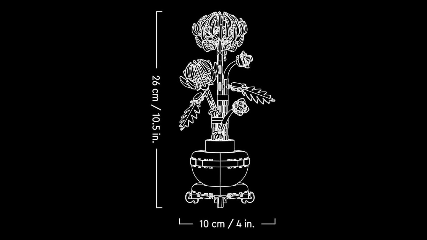 LEGO Botanicals Chrysanthemum Artificial Flower Building Set - Creative Model Kit for Adults to Build - Faux Plant Gift for Women and Men - Home Office Decor from the Botanical Collection - 10368