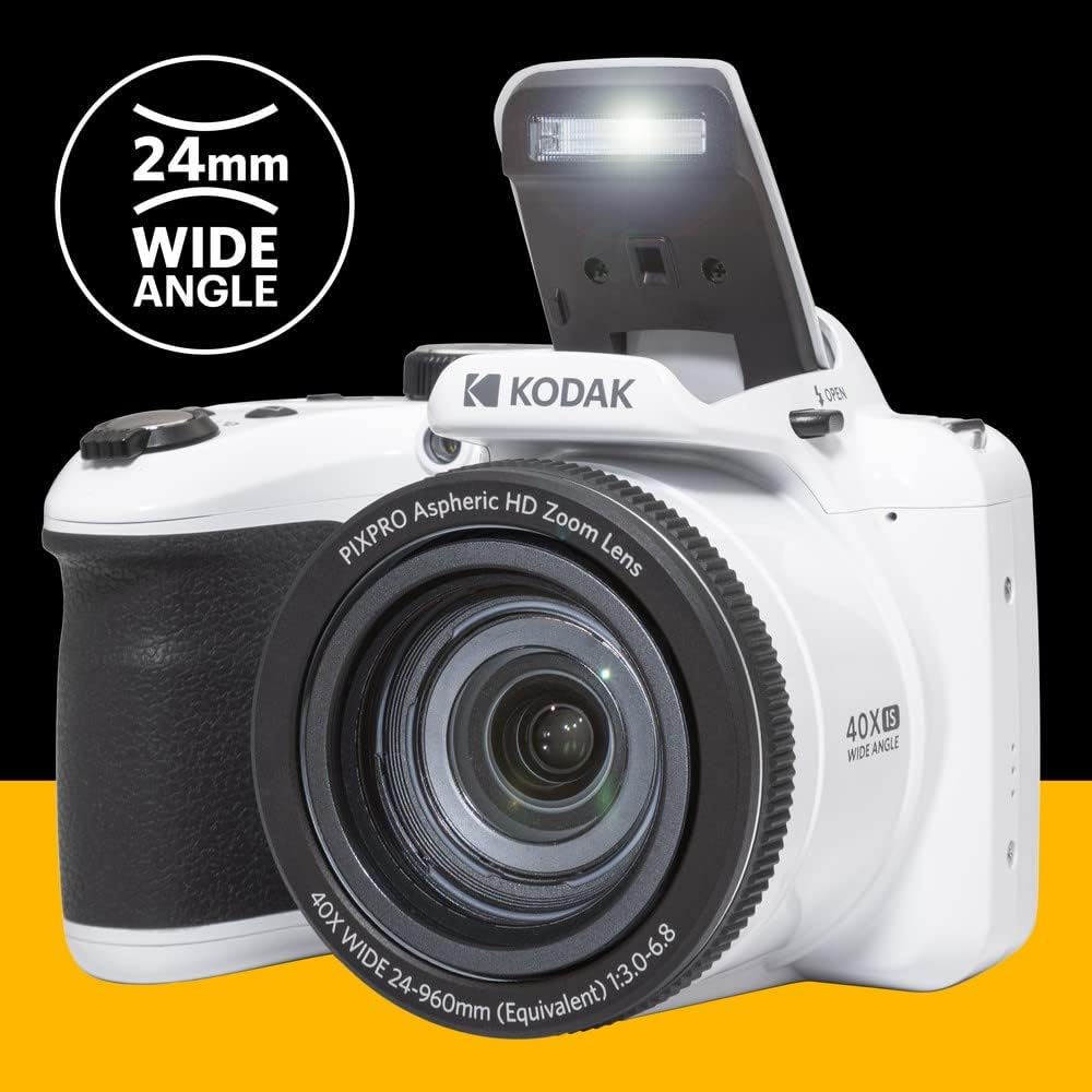 KODAK Bridge Digital Pack Pixpro Astro Zoom AZ405 + 32GB Kodak Ultra High Speed U1 SDHC Card – 20MP Camera, 40X Zoom, Wide Angle, 3" LCD Screen, Full HD 1080p Video, OIS, AA Battery –