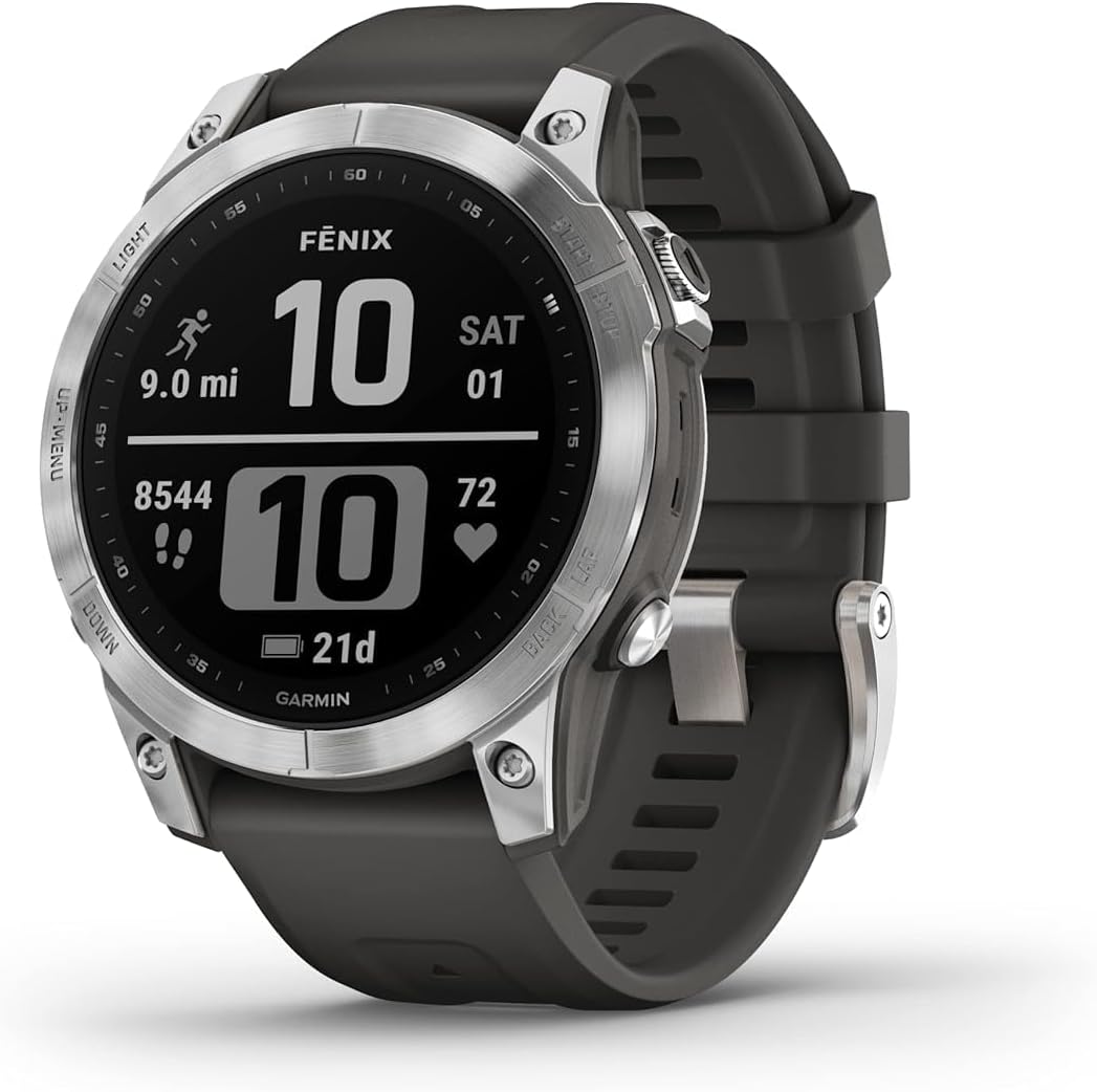 Garmin f?nix 7 Multisport GPS Watch, Silver with Graphite Band