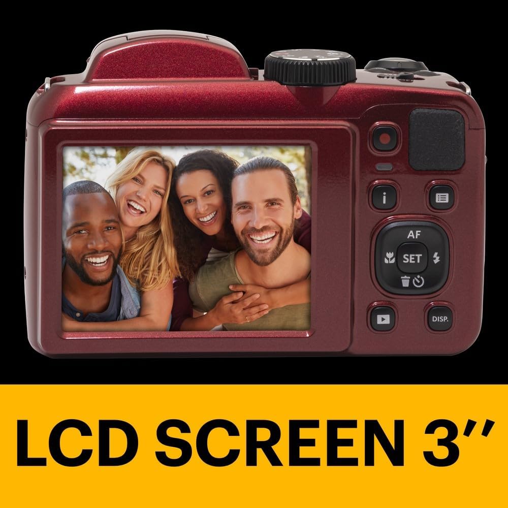 KODAK Pixpro Astro Zoom AZ255 + SD Memory Card 32 GB – 16 MP Digital Bridge Camera, 25X Zoom, 1080p HD Video, 24 mm Wide Angle, 3 LCD Screen, AA Battery –