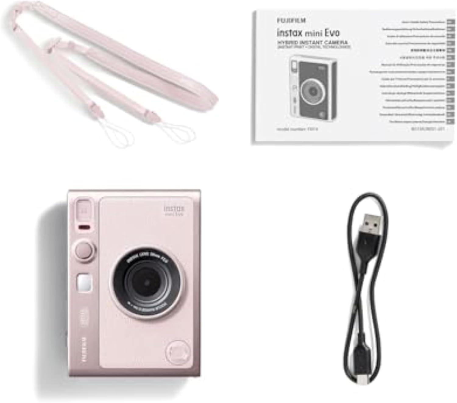 instax mini EVO 2-in-1 Hybrid Digital camera and photo printer, 2.7 inch rear LCD screen, with 10 lens and 10 film effects, uses instax mini film sold separately, colour