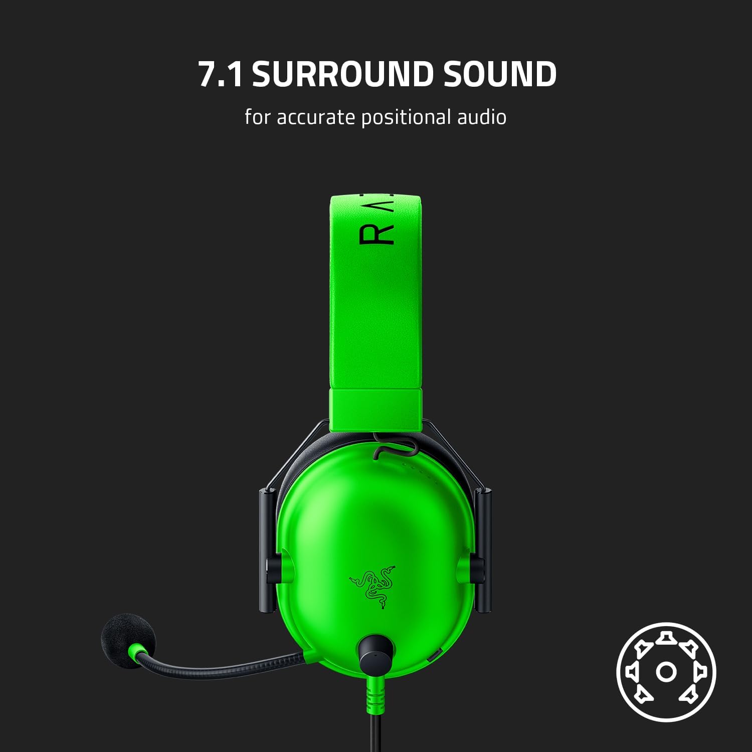Razer - Multi-Platform Wired Esports Headset (Triforce 50 mm Drivers, Advanced Passive Noise Cancellation, 7.1 Surround Sound, Hyperclear Cardioid Mic)