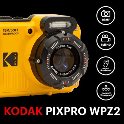 Kodak PIXPRO WPZ2 Rugged 16MP 4x Zoom 2.7LCD FHD Wtprf 15m