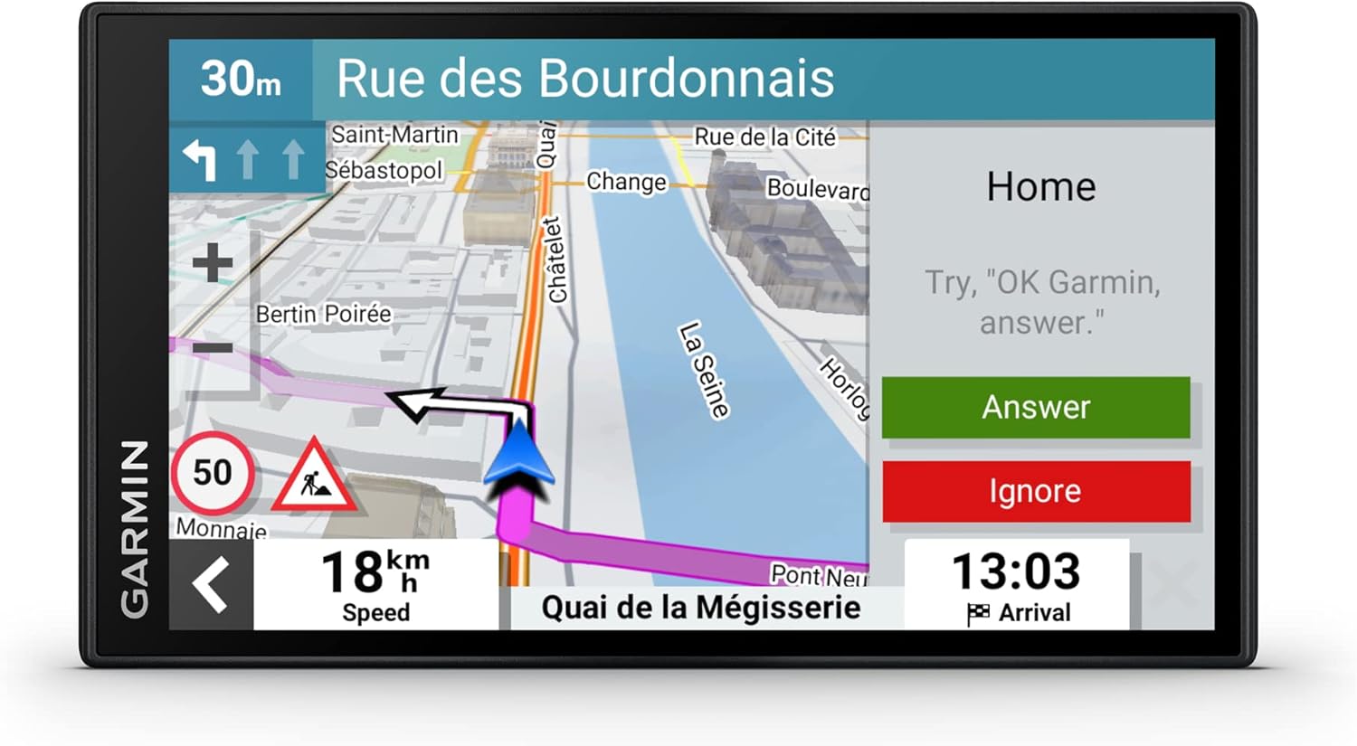 Garmin DriveSmart 66 ,GPS Sat Nav, 6" Display, Map Updates for UK, Ire and Full Europe, Live Traffic via app,Bluetooth Hands-free Calling,Voice Commands/Smart Features,