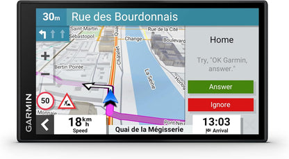 Garmin DriveSmart 66 ,GPS Sat Nav, 6" Display, Map Updates for UK, Ire and Full Europe, Live Traffic via app,Bluetooth Hands-free Calling,Voice Commands/Smart Features,