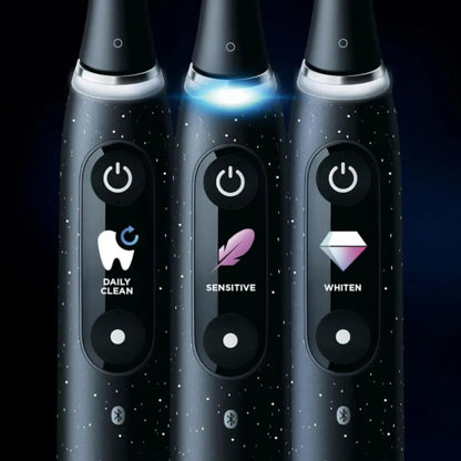 Oral-B iO Series 10 Electric Toothbrush, 7 Cleaning Modes for Dental Care, iOSense, Colour Display, Charging Travel Case, Designed by Braun, Cosmic Black