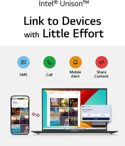 LG Electronics gram 2023 16Z90R 16 inch ultra-lightweight laptop, 13th Gen Intel Evo i7-1360P platform, , , Dolby ATMOS, Windows 11 (Obsidian Black)`