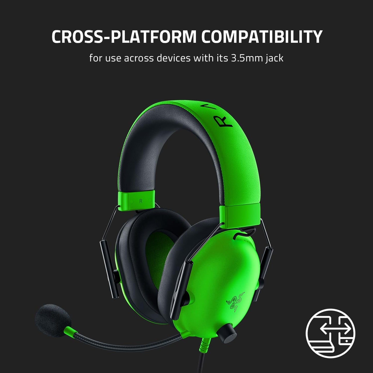 Razer - Multi-Platform Wired Esports Headset (Triforce 50 mm Drivers, Advanced Passive Noise Cancellation, 7.1 Surround Sound, Hyperclear Cardioid Mic)