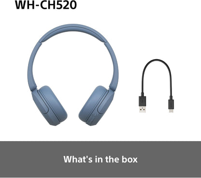 Sony WH-CH520 Wireless tooth On-Ear Headphones, Lightweight Design, Up to 50hr Battery Life, Quick Charge, EQ, Clear Call Quality, iOS & Android