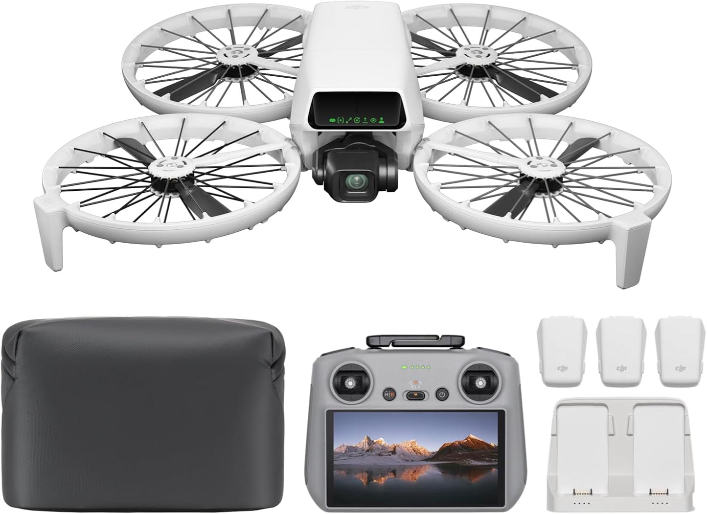 DJI Flip Fly More Combo With RC 2 Screen Remote Controller, Drone With 4K UHD Camera for Adults, Palm Takeoff, Auto Return, Intelligent Flight, 3 Batteries for 93-Min Flight Time