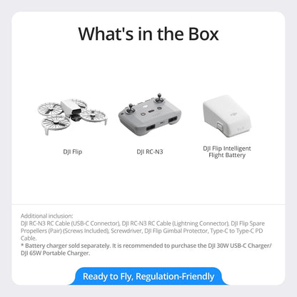 DJI Flip, Drone With 4K UHD Camera for Adults, Under 249 g, 3-Axis Gimbal Stabilization, 13km Video Transmission, Palm Takeoff, Auto Return, 1 Battery for 31-Min Flight Time, Intelligent Flight