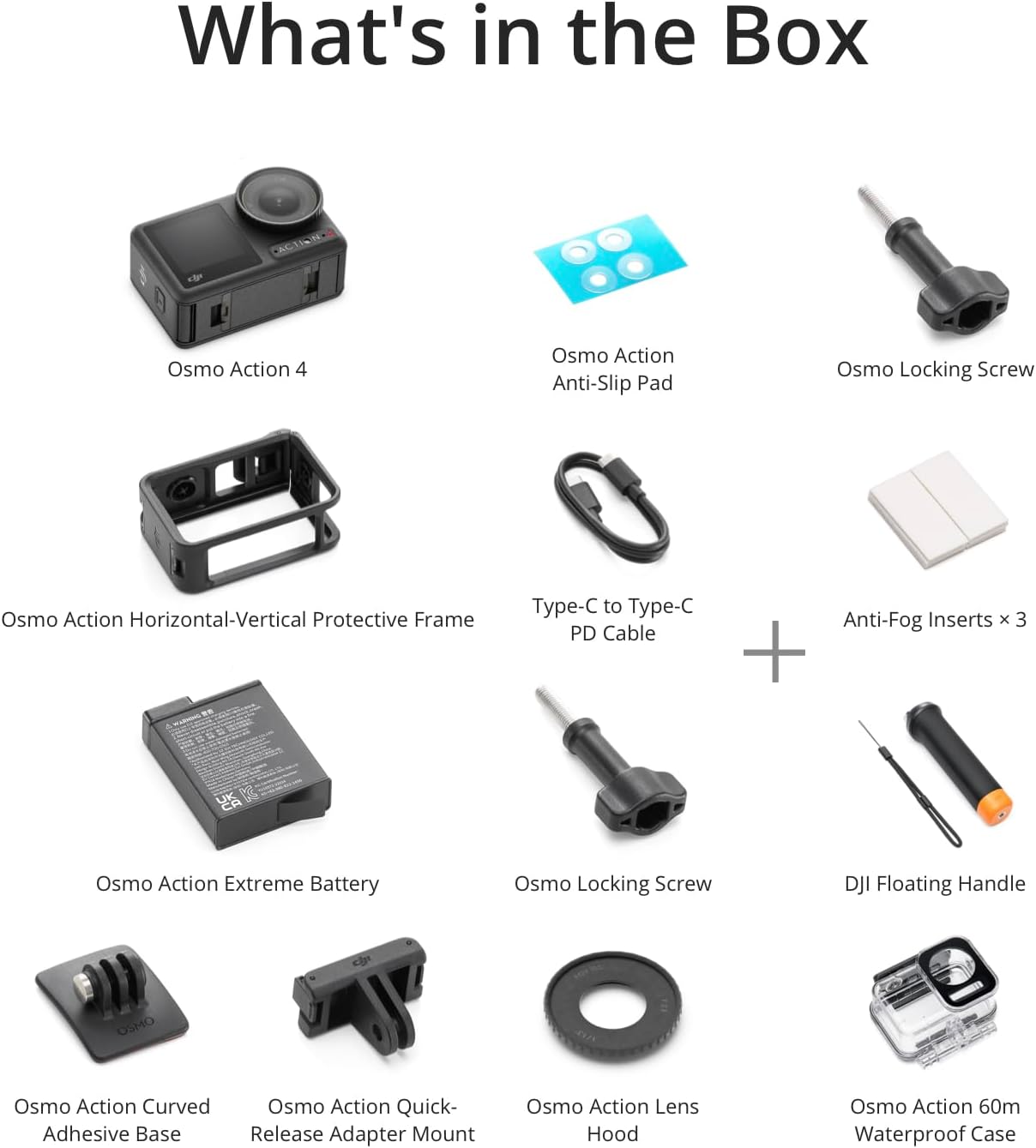 DJI Osmo Action 4 - 4K/120fps Waterproof Action Camera with a 1/1.3-Inch Sensor, Stunning Low-Light Imaging, 10-bit & D-Log M Color Performance, Long-Lasting 160 Mins, Outdoor Camera