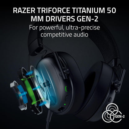 Razer Shark V3 - Wireless e-sports Headset - TriForce 50mm Drivers - Detachable broadband Microphone - THX Spatial Audio - Wireless 2,4 GHz & Bluetooth - FPS profiles - PC/Mac |