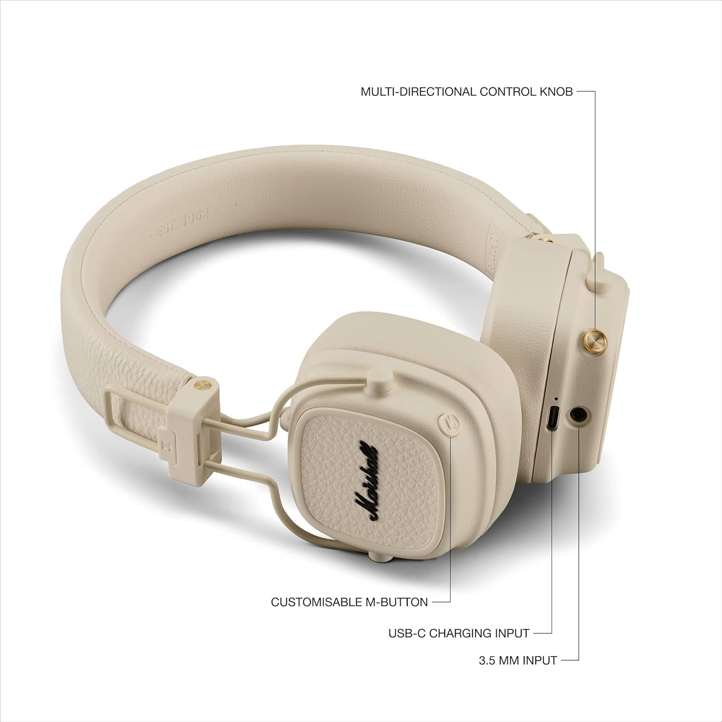 Marshall Bluetooth Headphones, 100 Hours Playtime