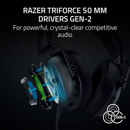 Razer Shark V3 X HyperSpeed - Wireless e-sports headset - Ultra lightweight 270g - TriForce 50mm driver - Detachable Microphone - Surround sound - HyperSpeed 2,4Ghz & Bluetooth - PC/Mac |