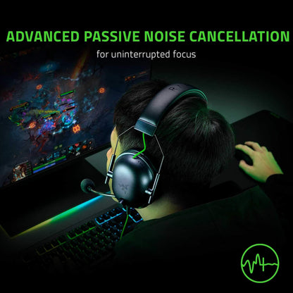 Razer Shark V2 X - Multi-Platform Wired Esports Headset (Triforce 50 mm Drivers, Advanced Passive Noise Cancellation, 7.1 Surround Sound, Hyperclear Cardioid Mic)