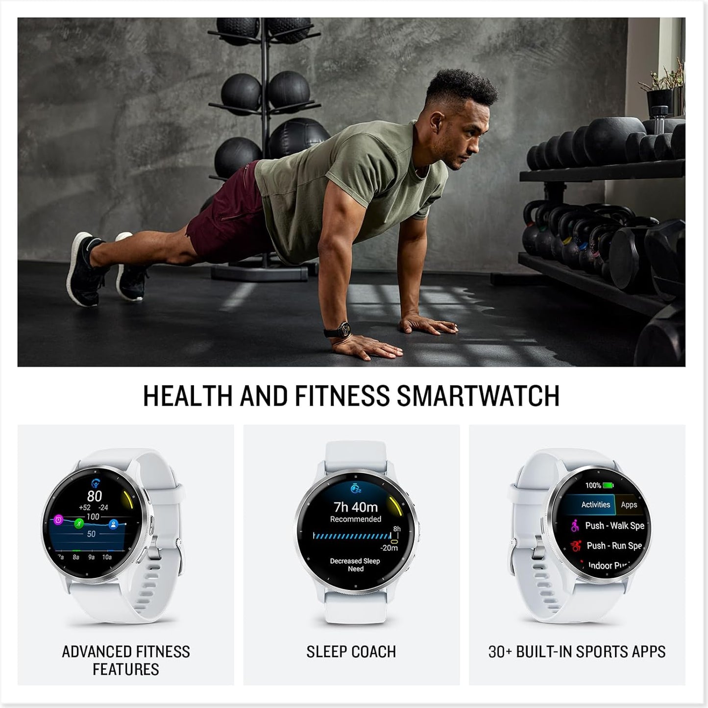 Garmin Venu 3S GPS 41mm , AMOLED Touchscreen, All-day Advanced Health & Fitness Features, Voice Functionality, Music Storage, Wellness with up to 10 days battery life,