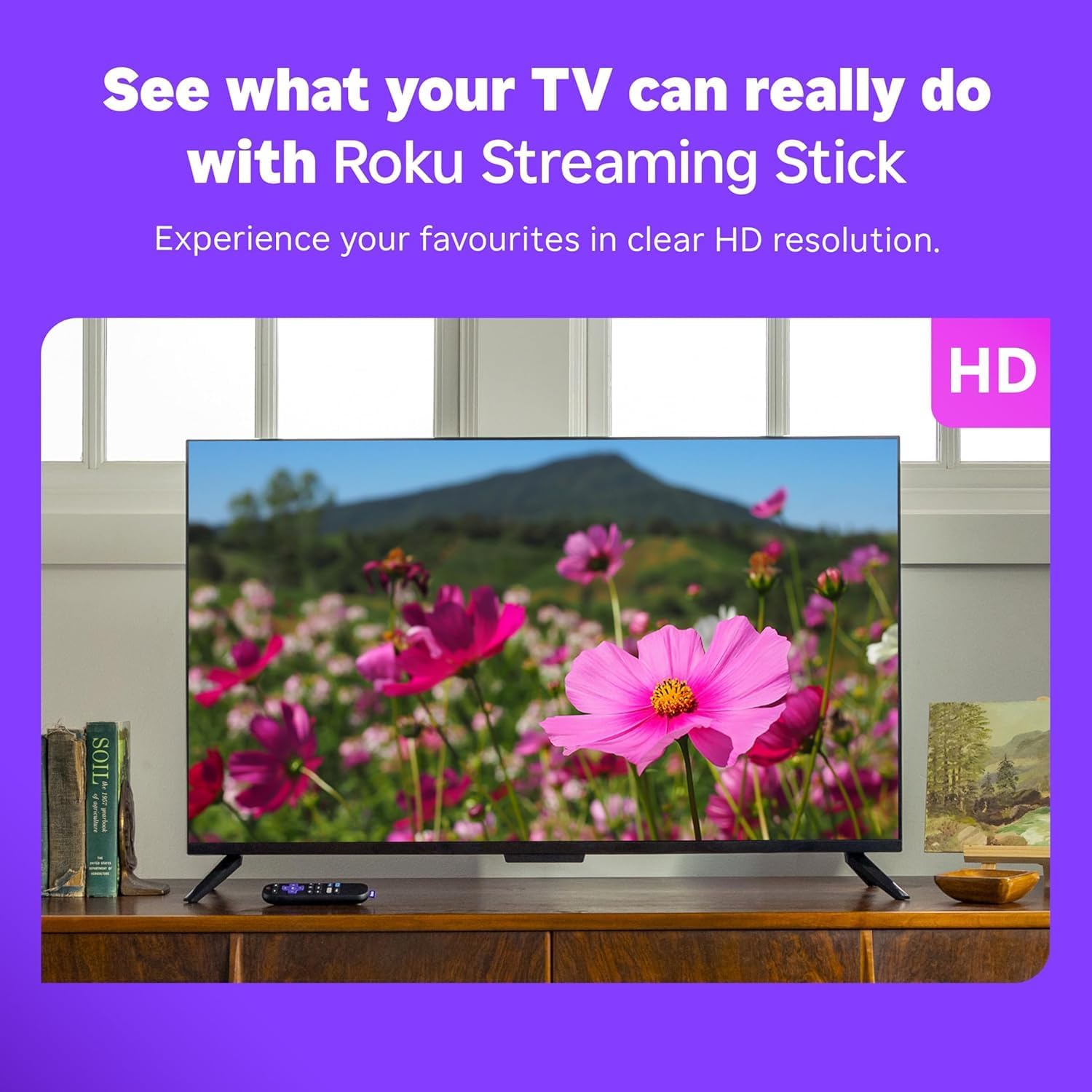 Roku Streaming Stick 2025 – HD Roku Streaming Device for TV with Voice Remote – Free and Live TV