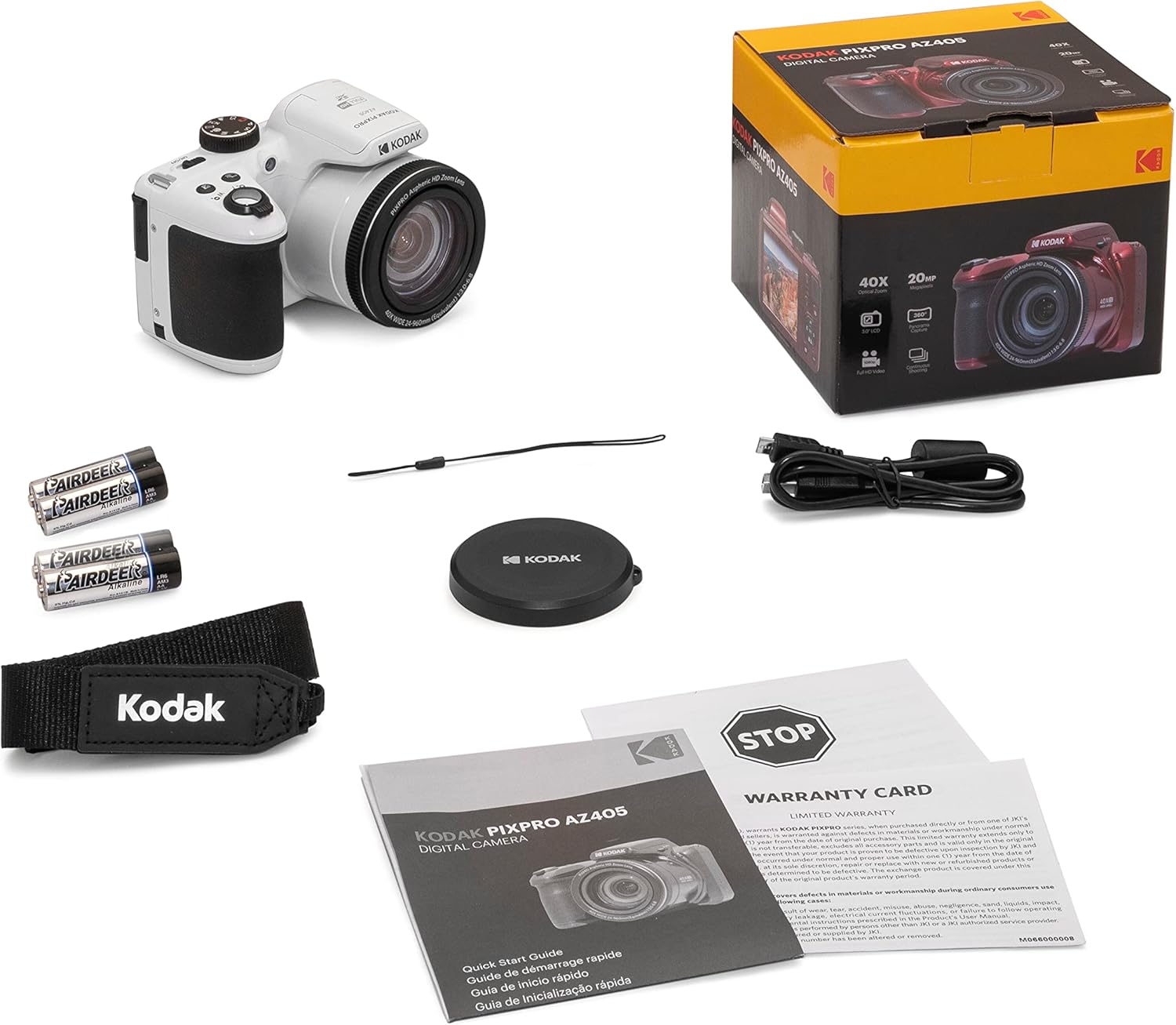 KODAK Pixpro Astro Zoom AZ405 - Digital Bridge , 40x Zoom, 24mm Wide-Angle Lens, 20 Megapixels, 3-inch LCD, Full HD 1080p Video, Optical Image Stabilization (OIS), AA Battery