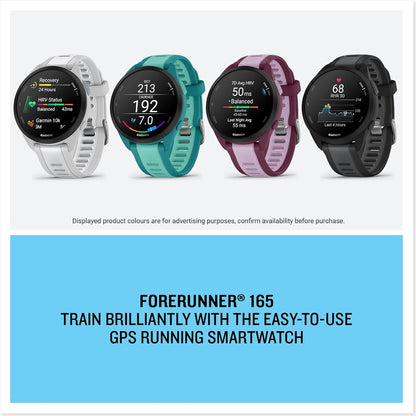 Garmin Forerunner 165 Music GPS 43mm Running Smartwatch, Lightweight, AMOLED Touchscreen, Advanced Training & Insights, Safety & Tracking Features, up to 11 days Battery Life,