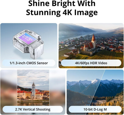 DJI Flip With RC 2 Screen Remote Controller, Follow Me Drone With 4K UHD Camera for Adults, Under 249 g, 3-Axis Gimbal Stabilization, 13km Video Transmission, Palm Takeoff, 31-Min Flight Time