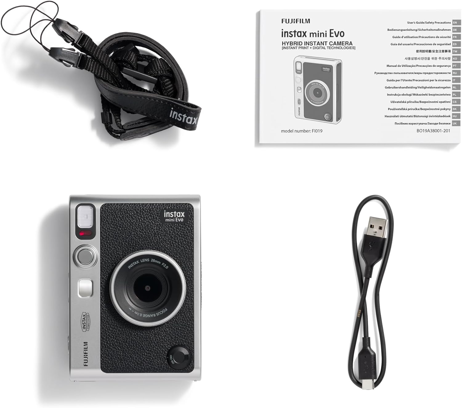 Instax mini EVO 2-in-1 photo camera and printer with a 2.7 inch LCD screen, 10 Lens and 10 film effects, mini film format, . Make and create stunning instant photos