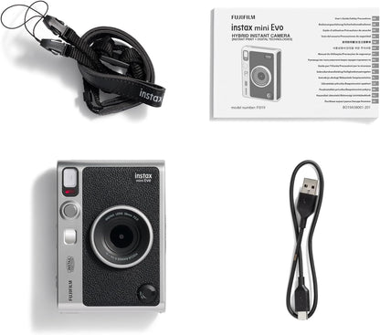 Instax mini EVO 2-in-1 photo camera and printer with a 2.7 inch LCD screen, 10 Lens and 10 film effects, mini film format, . Make and create stunning instant photos