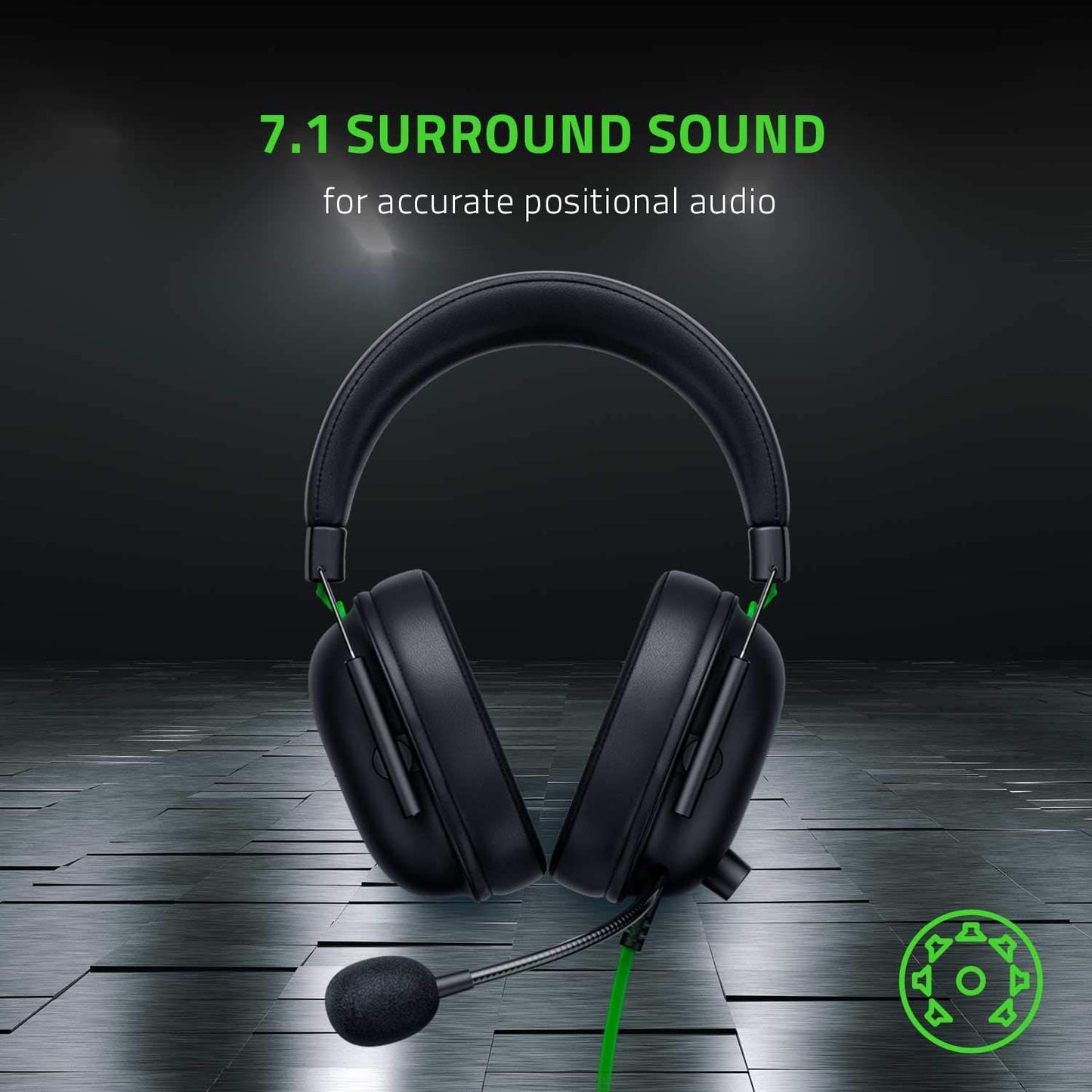 Razer Shark V2 X - Multi-Platform Wired Esports Headset (Triforce 50 mm Drivers, Advanced Passive Noise Cancellation, 7.1 Surround Sound, Hyperclear Cardioid Mic)