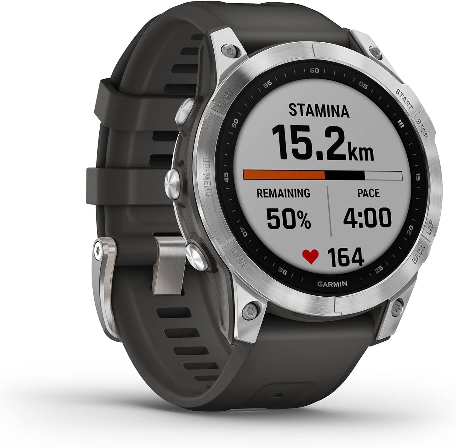 Garmin f?nix 7 Multisport GPS Watch, Silver with Graphite Band