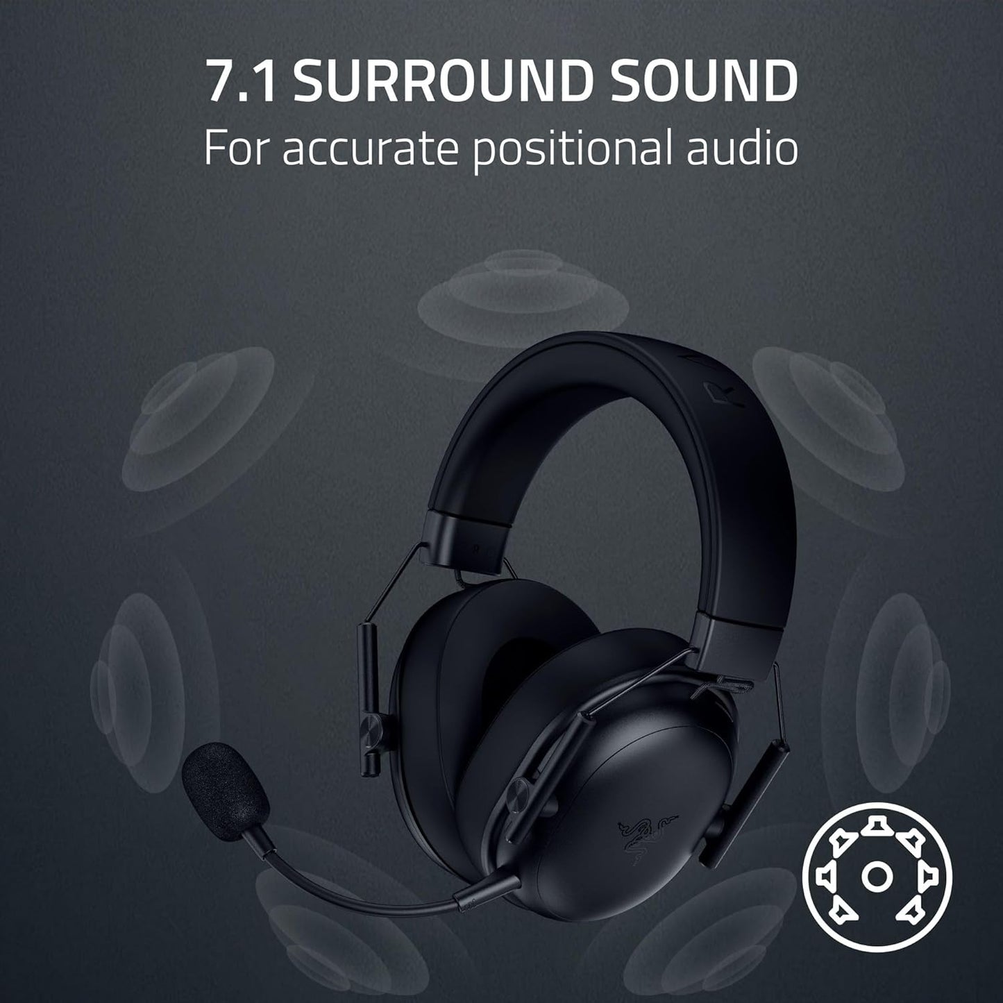 Razer Shark V3 X HyperSpeed - Wireless e-sports headset - Ultra lightweight 270g - TriForce 50mm driver - Detachable Microphone - Surround sound - HyperSpeed 2,4Ghz & Bluetooth - PC/Mac |