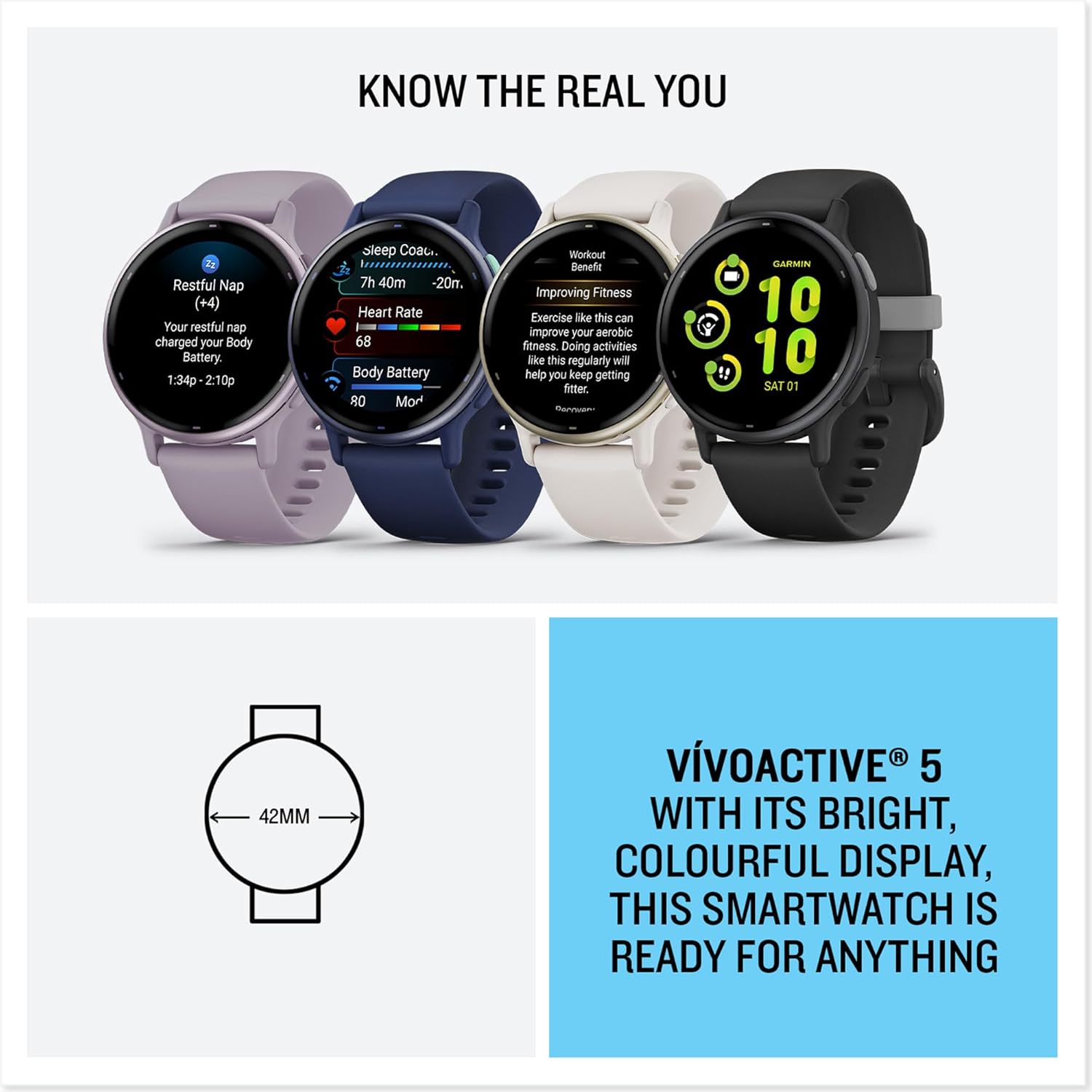 Garmin vívoactive 5 GPS Smartwatch, AMOLED Touchscreen