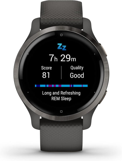 Garmin Venu 2S GPS 40mm Smartwatch, AMOLED Touchscreen, All-day Advanced Health & Fitness Features, Music Storage, Wellness Smartwatch with up to 10 days battery life,