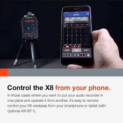 TASCAM Portacapture X8 - Portable 6+2-Track High-Resolution 32-bit float/192-kHz Recorder, usb2.0