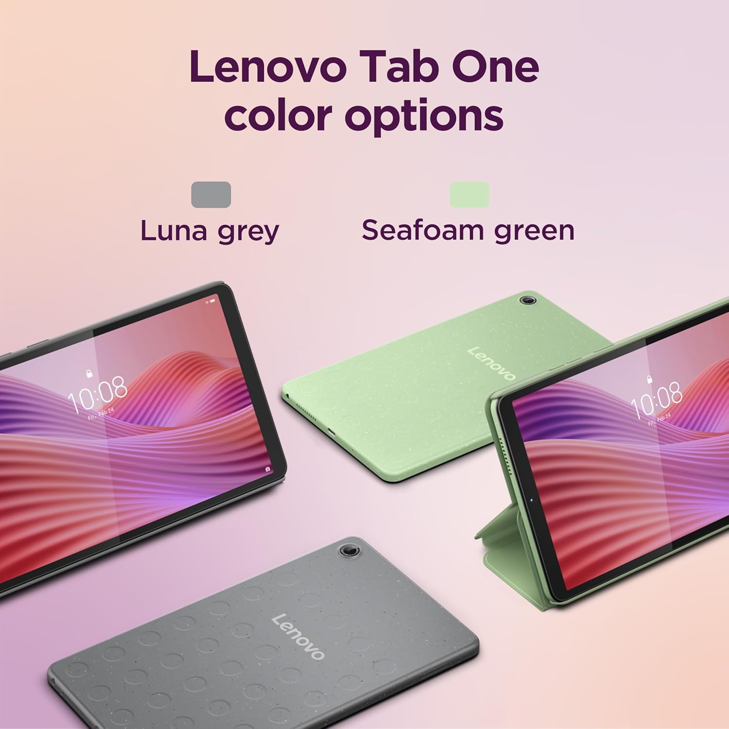 Lenovo Tab One Android Tablet | 8.7 inch HD Display | MediaTek Helio G85 | 4GB RAM | 128GB | Wi-Fi 5 | Clear Case