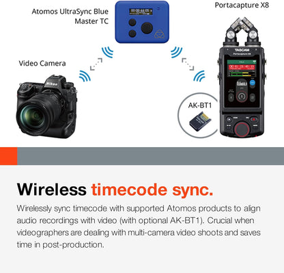 TASCAM Portacapture X8 - Portable 6+2-Track High-Resolution 32-bit float/192-kHz Recorder, usb2.0