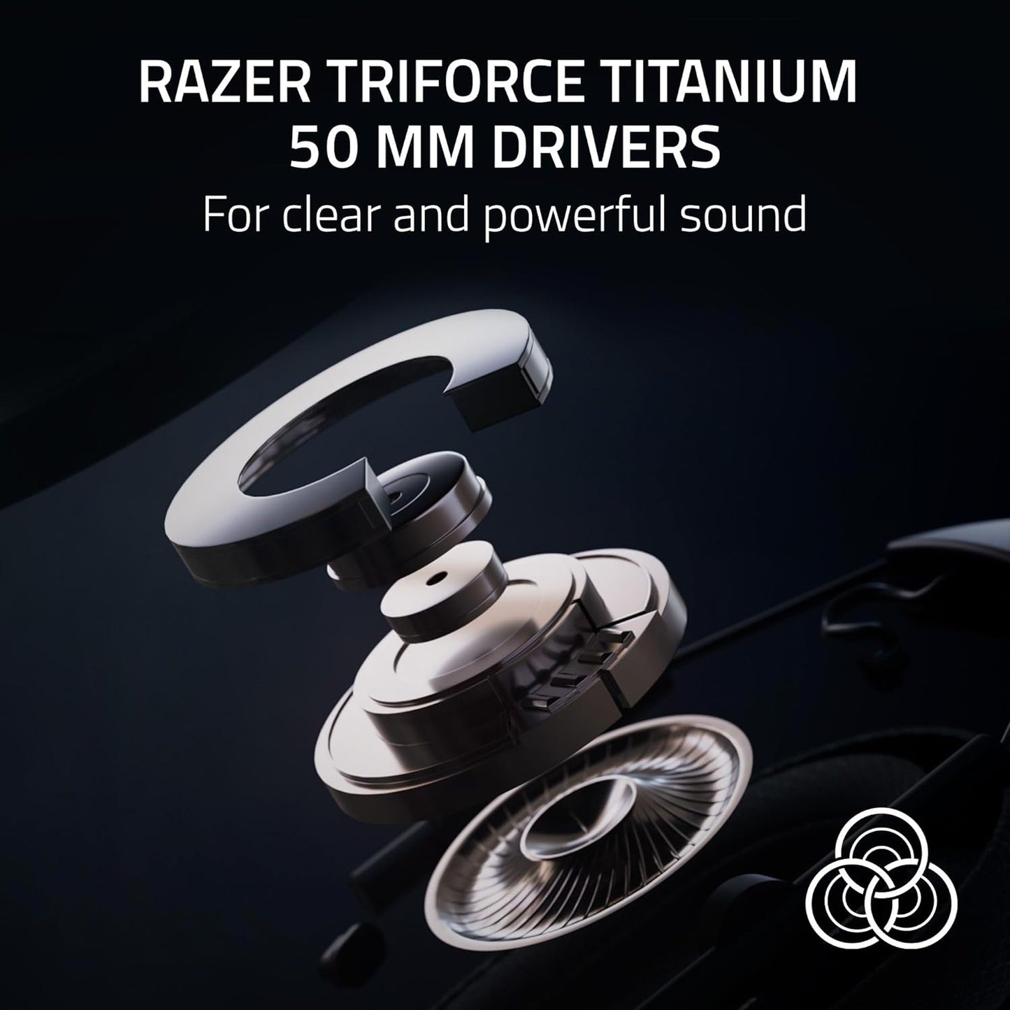 Razer Shark V2 HyperSpeed - Wireless Ultra-Lightweight Esports Headset (280g, HyperClear Super Wideband Mic, TriForce Titanium 50 mm Drivers)