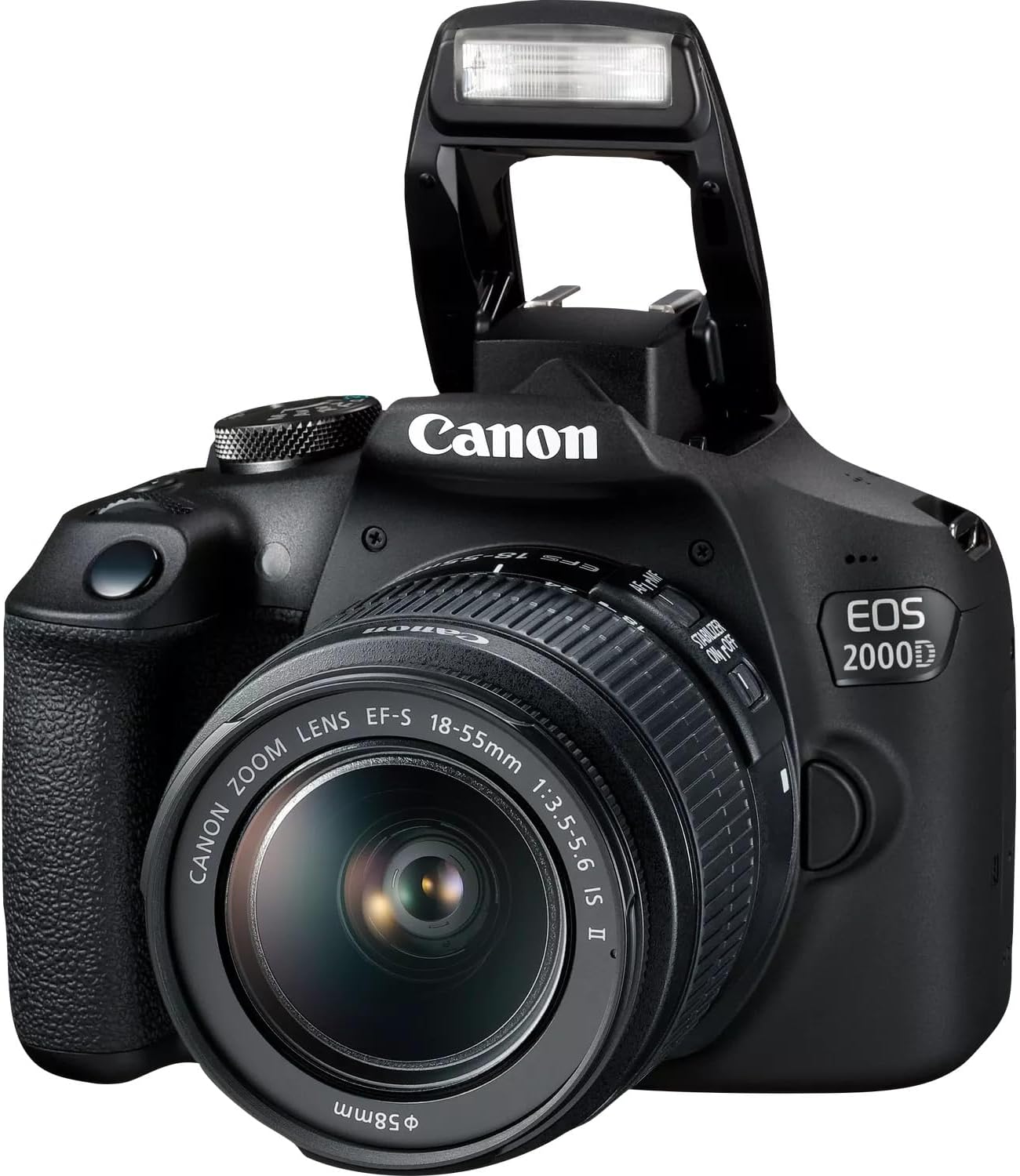 Canon EOS 2000D Camera + EF-S 18-55mm IS II Lens - Black