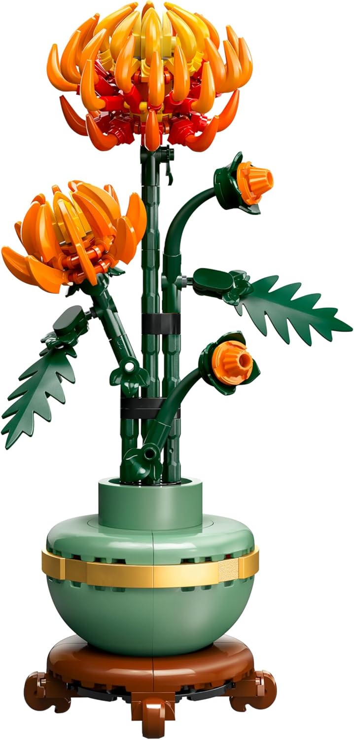 LEGO Botanicals Chrysanthemum Artificial Flower Building Set - Creative Model Kit for Adults to Build - Faux Plant Gift for Women and Men - Home Office Decor from the Botanical Collection - 10368